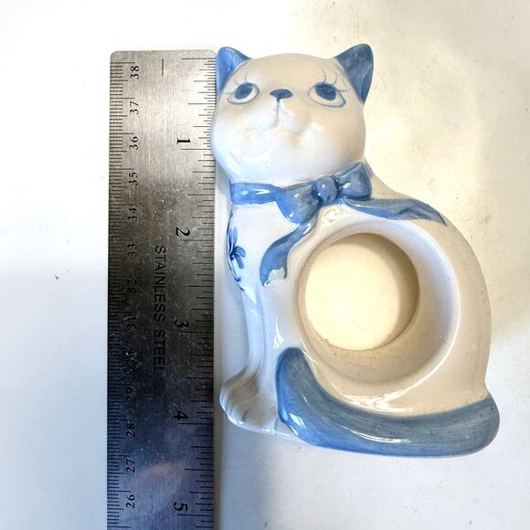 HIMARK NEW VTG Cat Ceramic Napkin Rings Set for 4 - Picture 11 of 12